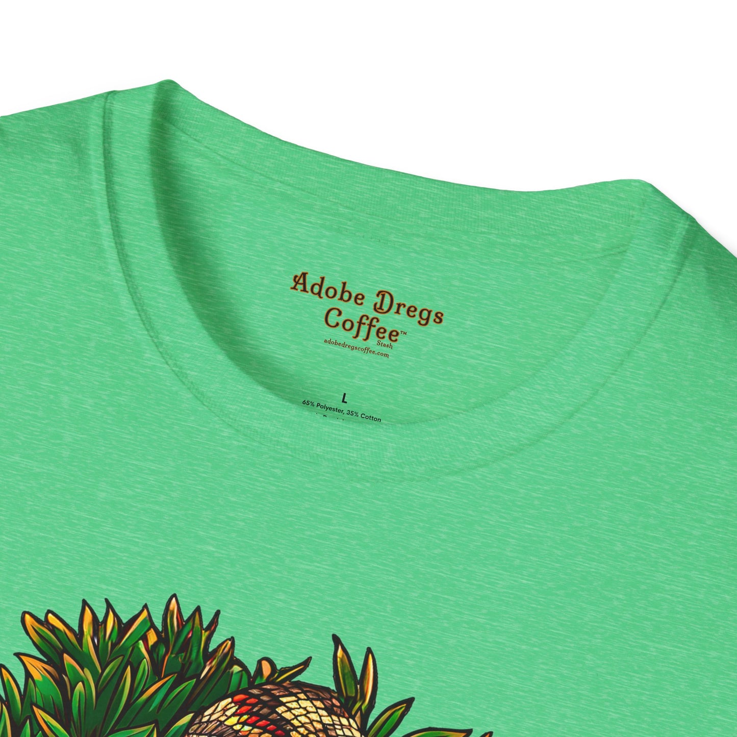 "Detached Disguise" Unisex Softstyle T-Shirt from Adobe Dregs Coffee Stash™