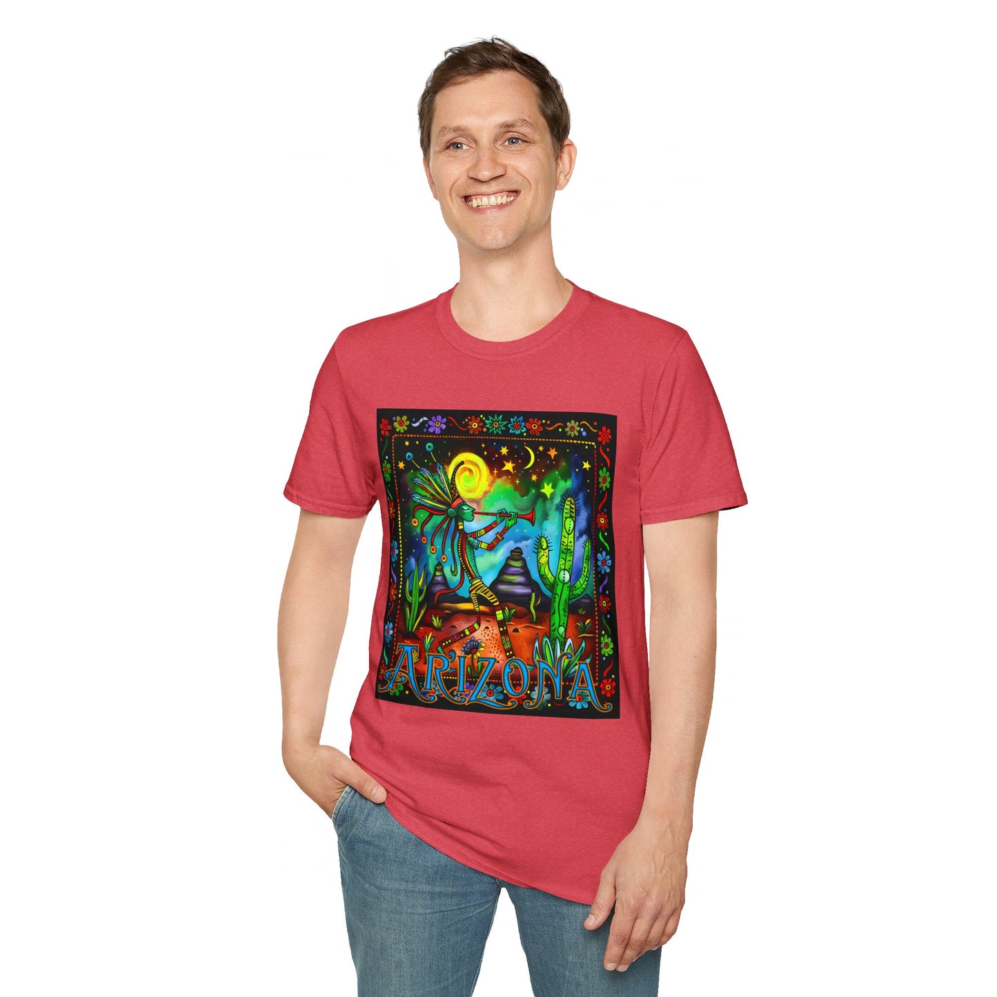 "Saguaro Serenade" Unisex Softstyle T-Shirt from Adobe Dregs Coffee Stash™