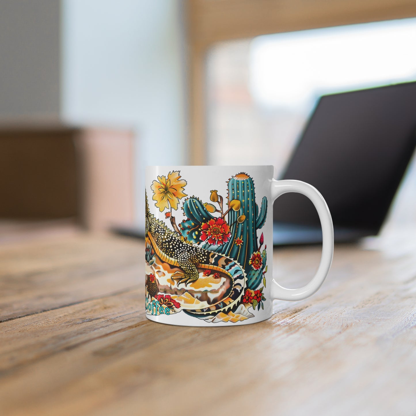 "Lizardlicious" 11oz Coffee Mug, from Adobe Dregs Coffee Stash™