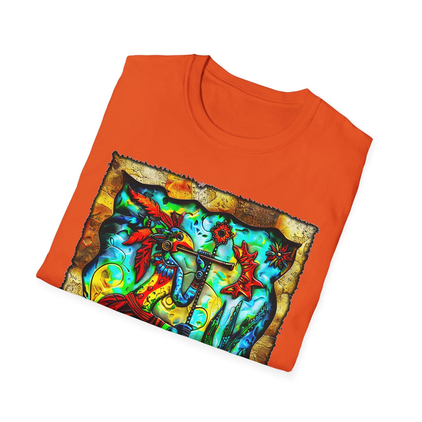 "Masked Entity" Unisex Softstyle T-Shirt from Adobe Dregs Coffee Stash™