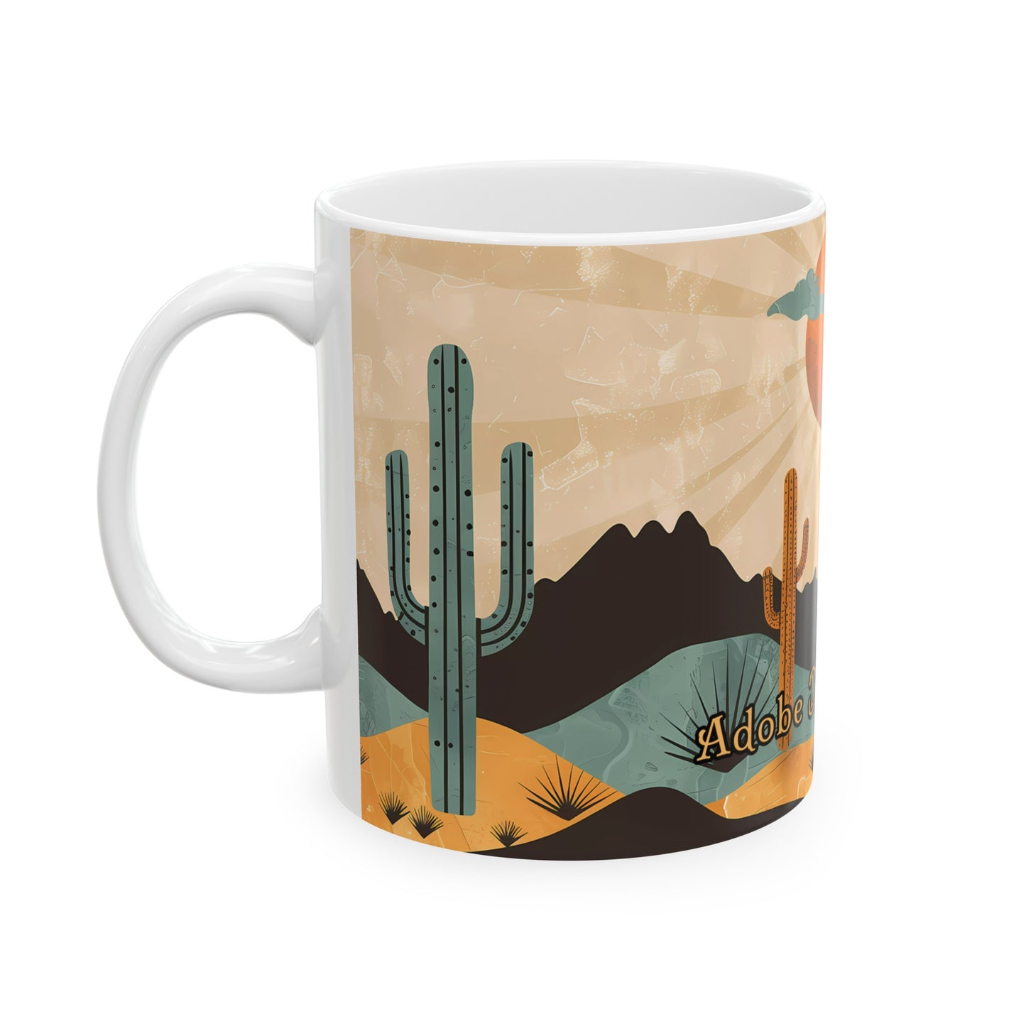 Saguaro Sun Rise & Shine: Adobe Dregs Coffee Ceramic Mug, 11oz