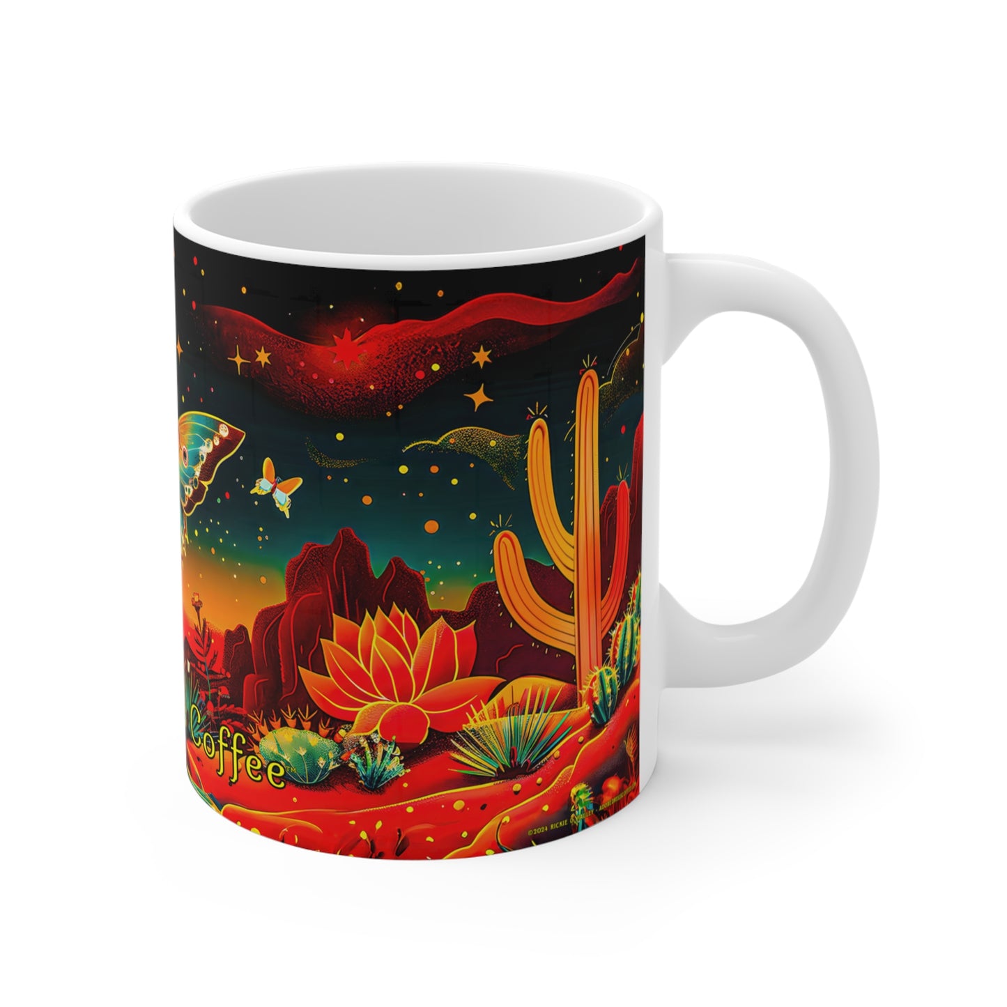 "Twilight Flutterby" 11oz Coffee Mug, from Adobe Dregs Coffee Stash™