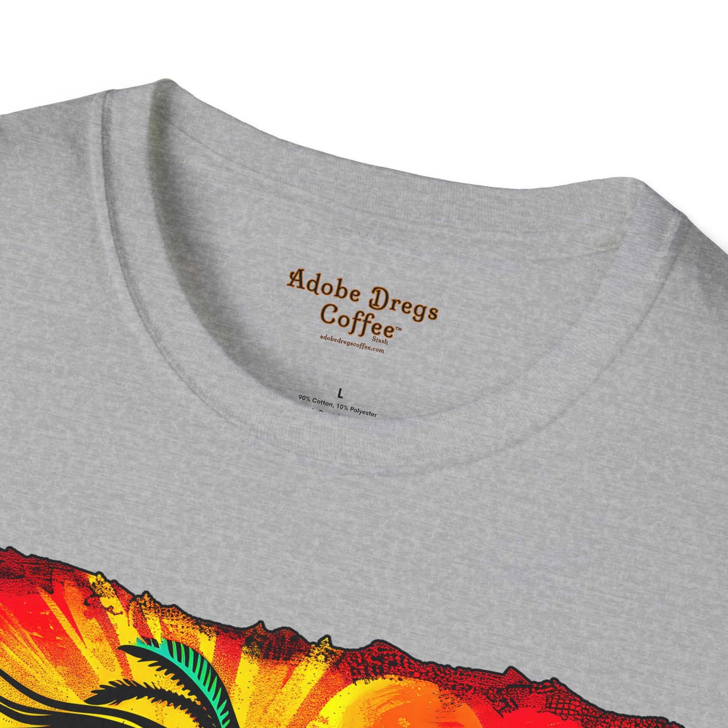 "Sunset Anthem" Unisex Softstyle T-Shirt from Adobe Dregs Coffee Stash™