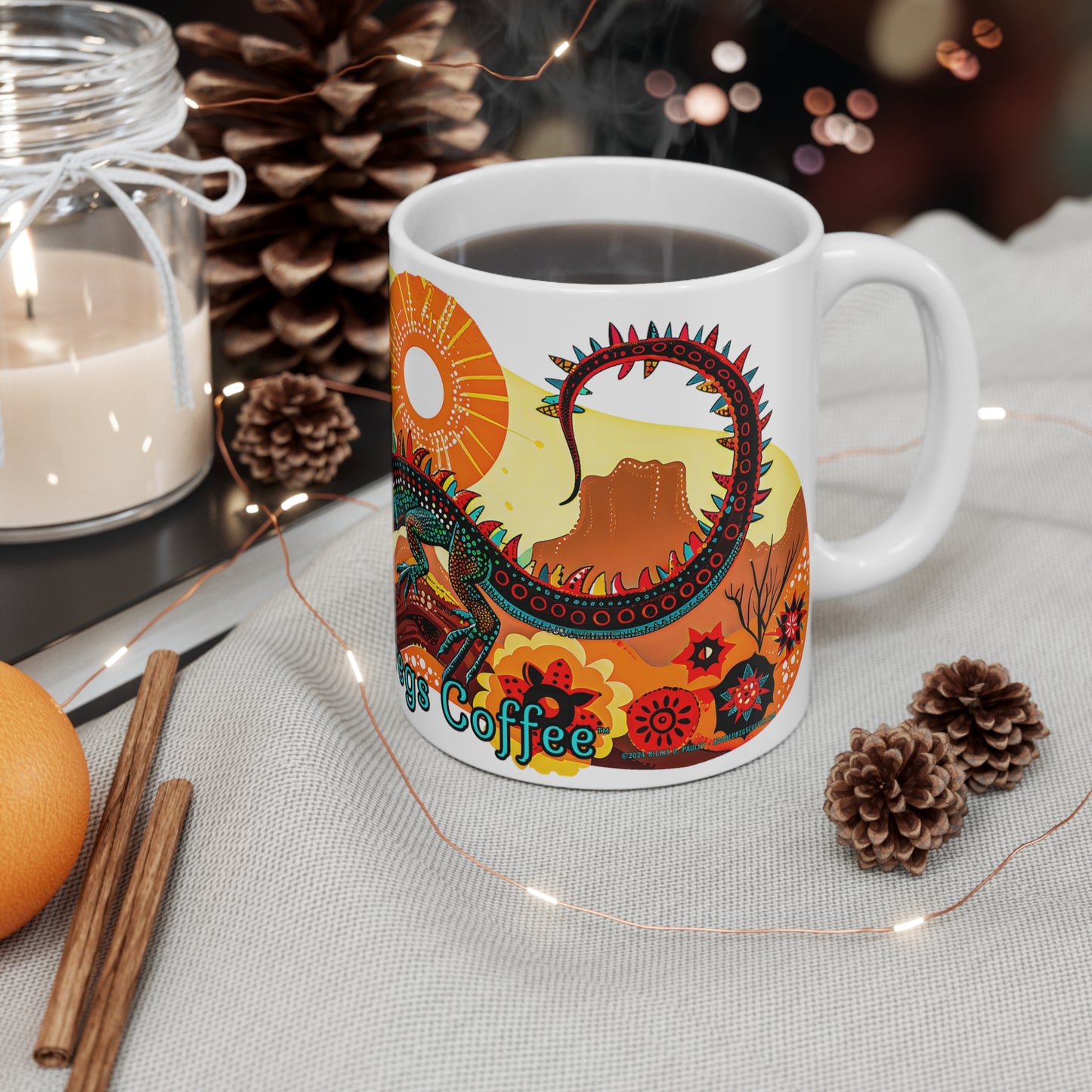 "Basking in the Sun" 11oz Coffee Mug, from Adobe Dregs Coffee Stash™