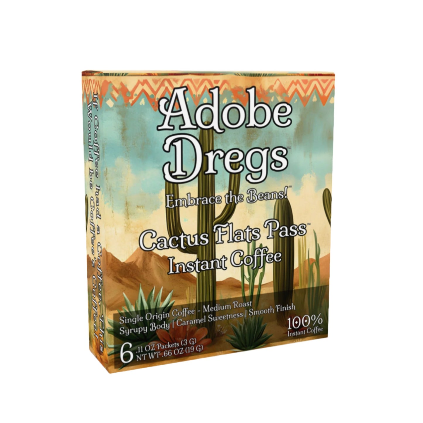 Adobe Dregs Coffee™ Cactus Flats Pass™ Instant Coffee (6 Count)