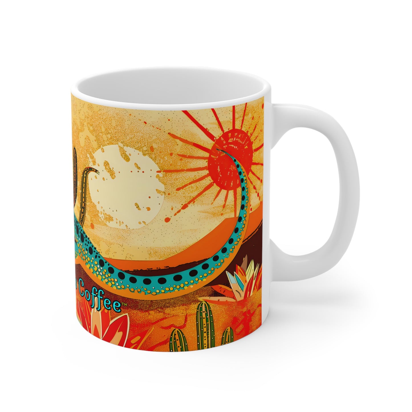 "Itza Lizard" 11oz Coffee Mug, from Adobe Dregs Coffee Stash™