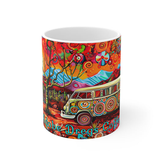 "Hippy Trips" 11oz Coffee Mug, from Adobe Dregs Coffee Stash™