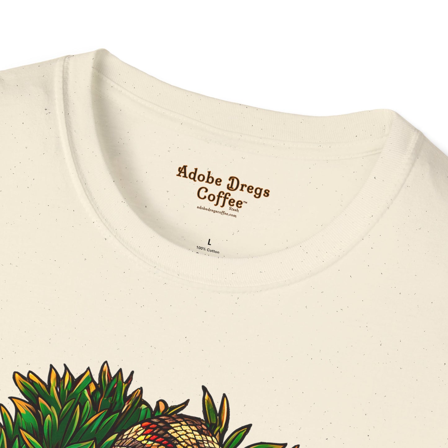 "Detached Disguise" Unisex Softstyle T-Shirt from Adobe Dregs Coffee Stash™