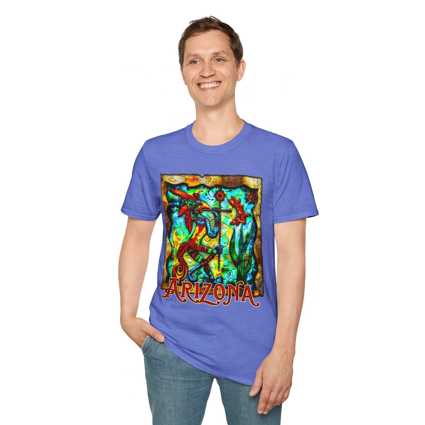 "Masked Entity" Unisex Softstyle T-Shirt from Adobe Dregs Coffee Stash™