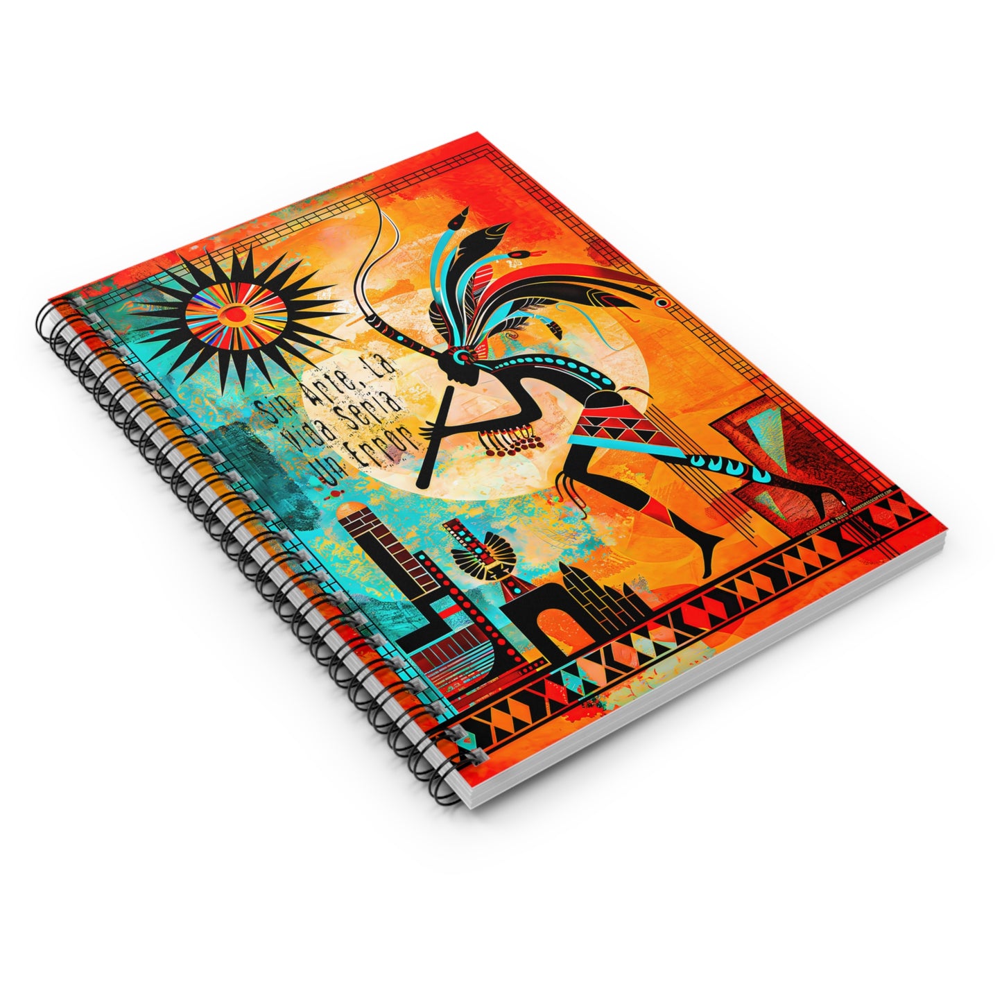 "Kokopelli's Enigma" A Journal & Spiral Notebook - Ruled Line From Adobe Dregs Coffee Stash™