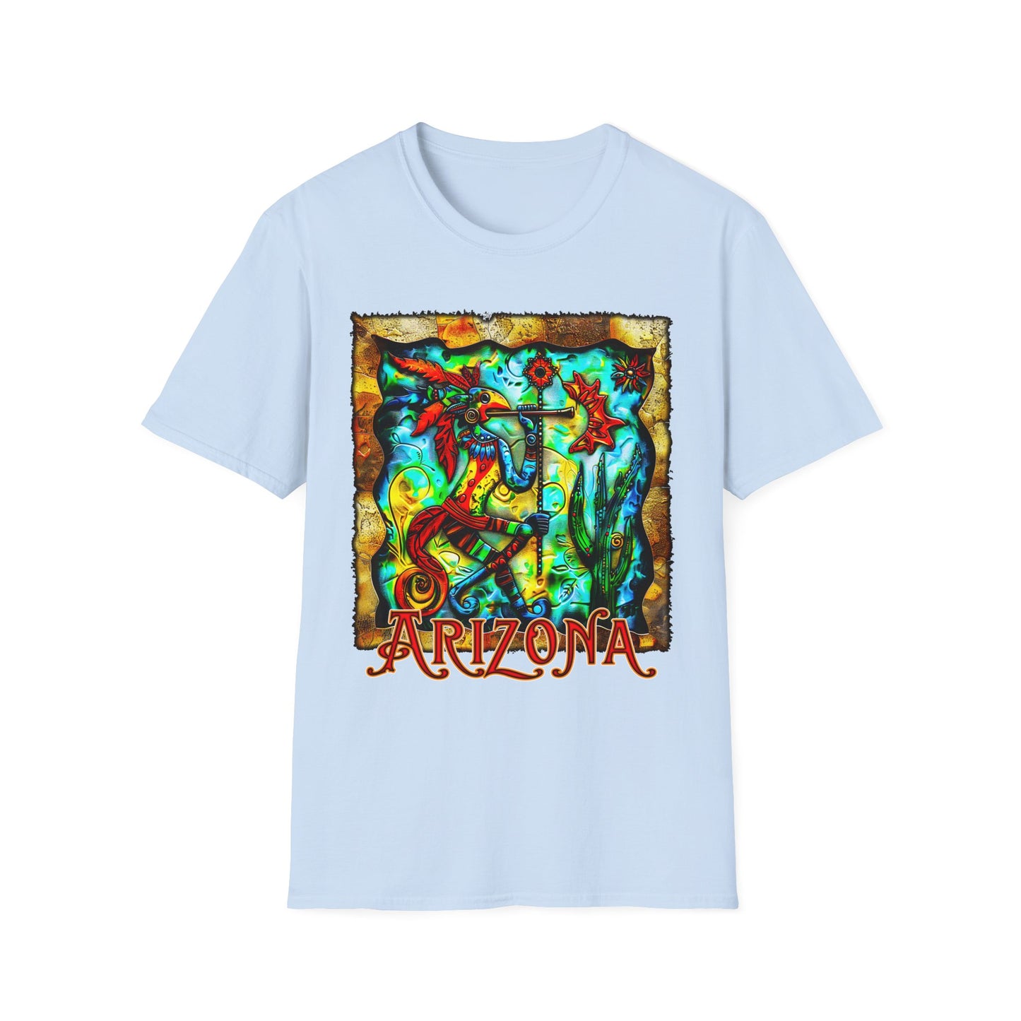 "Masked Entity" Unisex Softstyle T-Shirt from Adobe Dregs Coffee Stash™