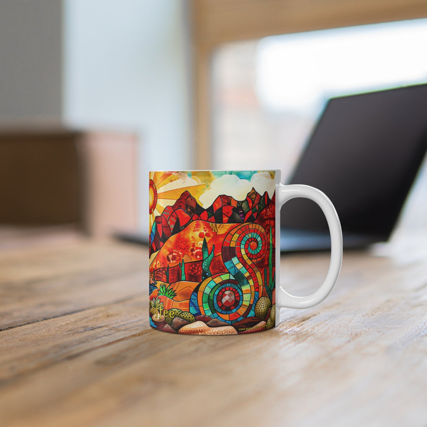 "Cathedral Glass Mountains" 11oz Coffee Mug, from Adobe Dregs Coffee Stash™