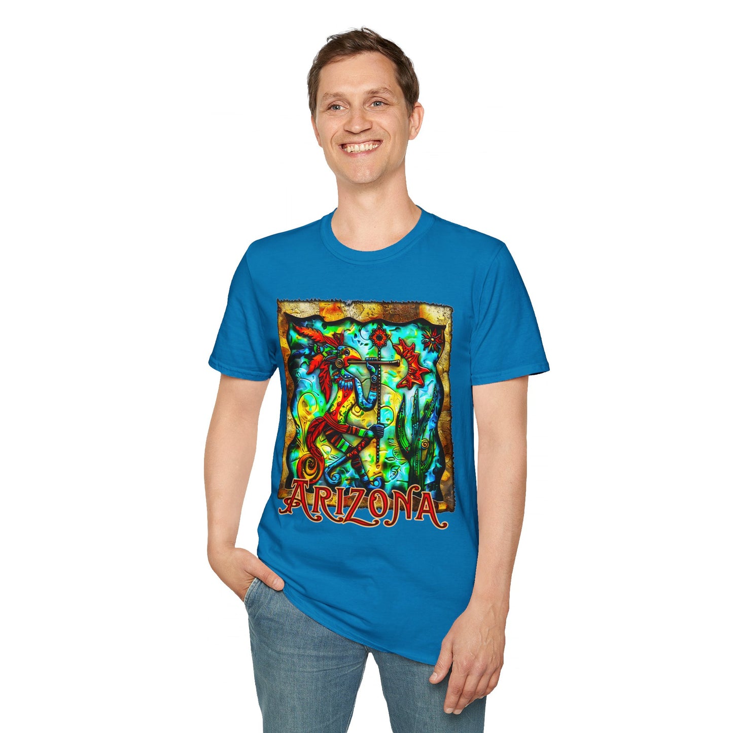 "Masked Entity" Unisex Softstyle T-Shirt from Adobe Dregs Coffee Stash™