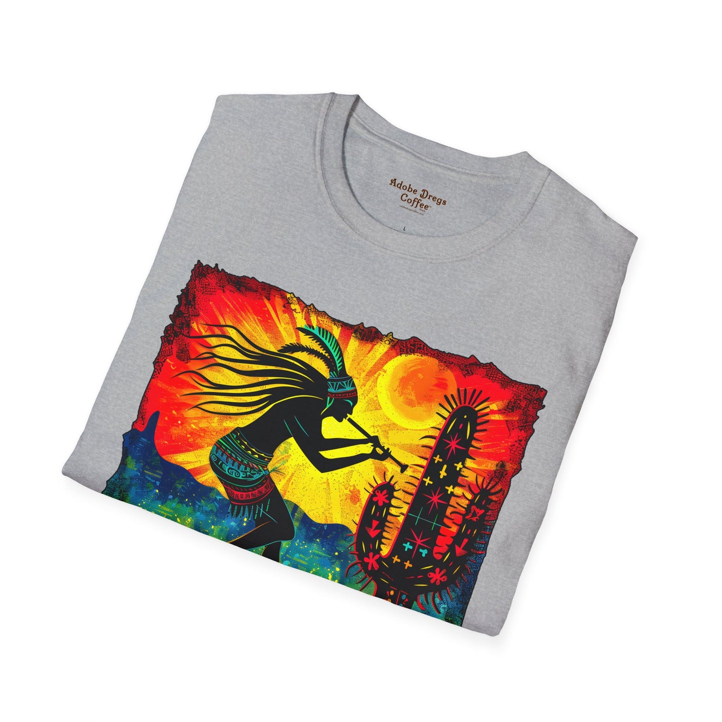 "Sunset Anthem" Unisex Softstyle T-Shirt from Adobe Dregs Coffee Stash™