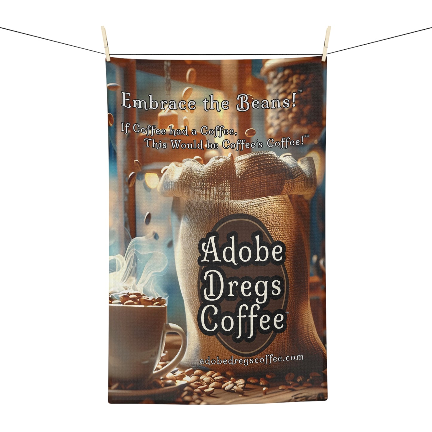 Adobe Dregs Coffee™ Logo Microfiber Tea Towel