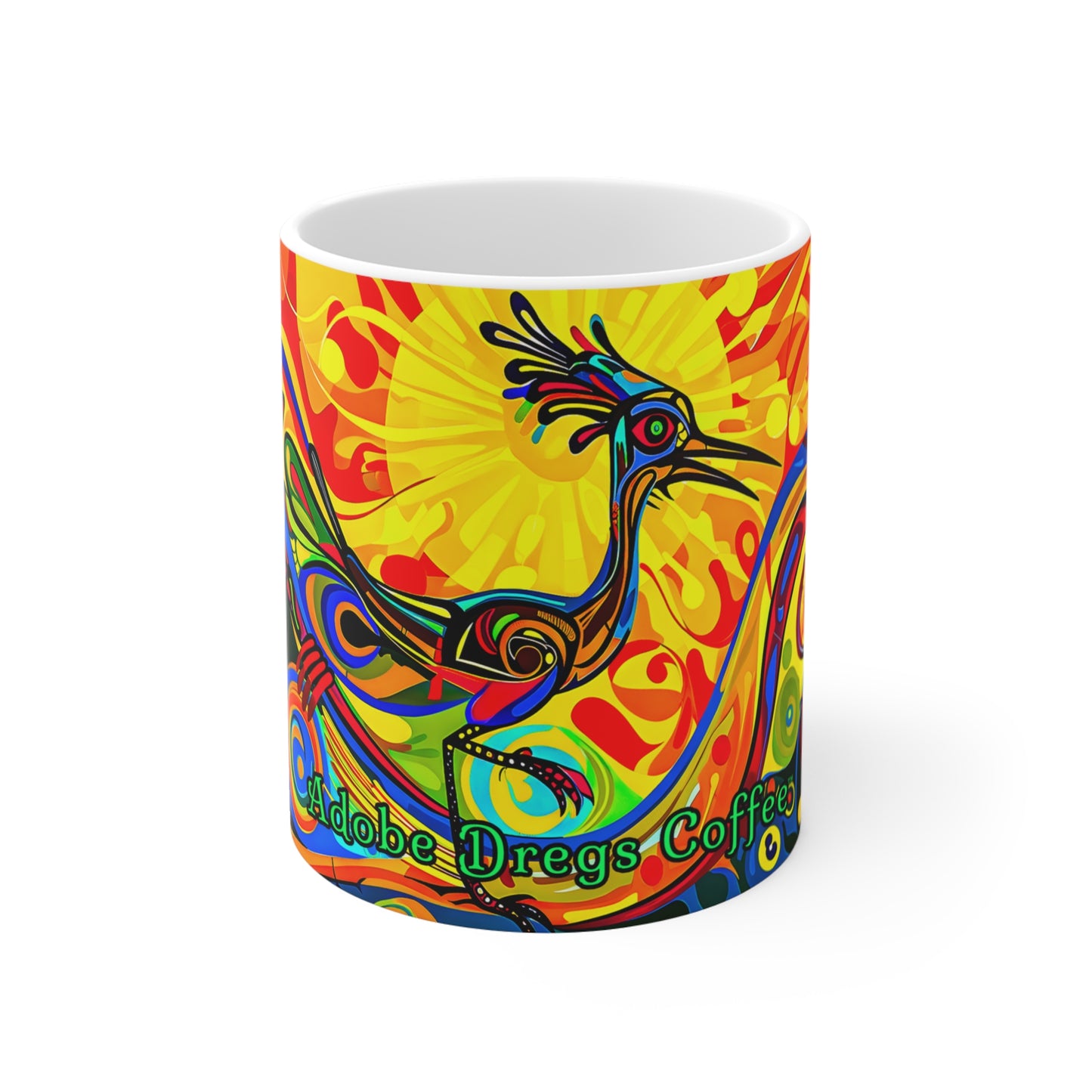 "Running the Road" 11oz Coffee Mug, from Adobe Dregs Coffee Stash™