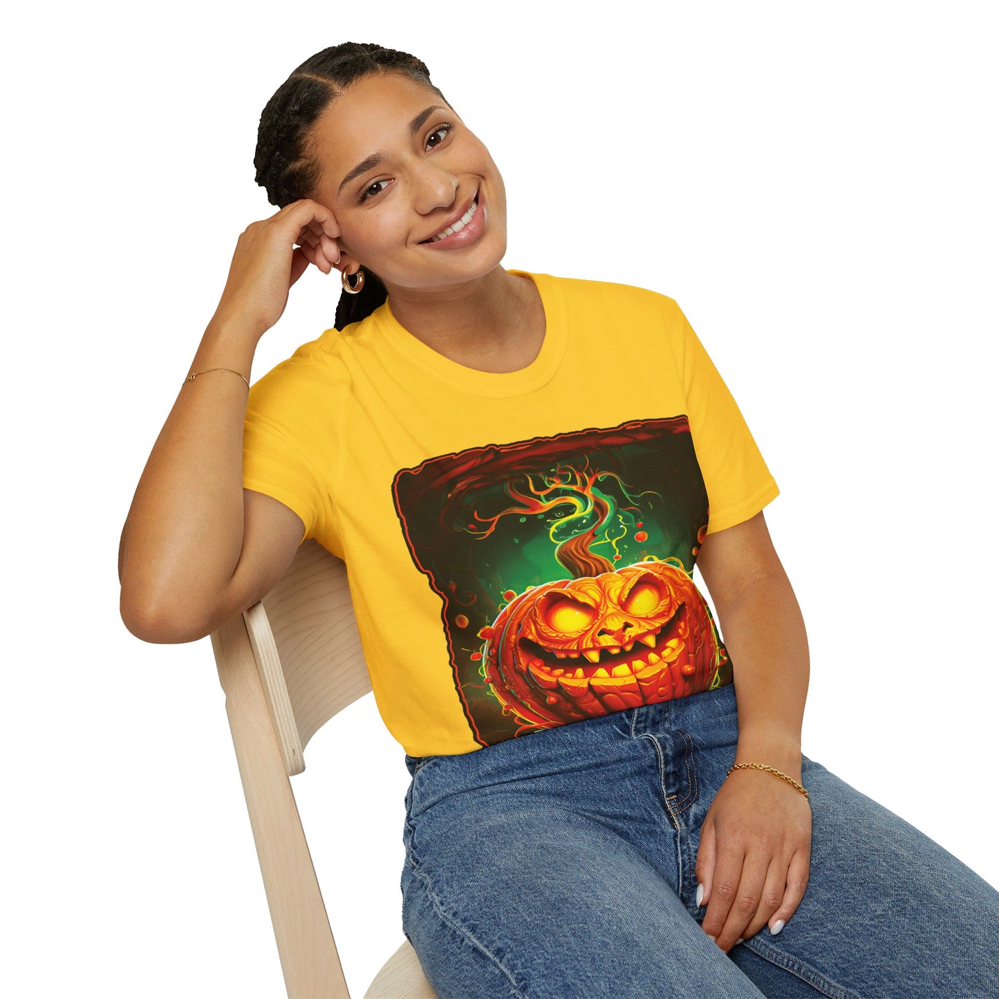 "Beware the Pumpkin Patch..." Unisex Softstyle T-Shirt from Adobe Dregs Coffee Stash™