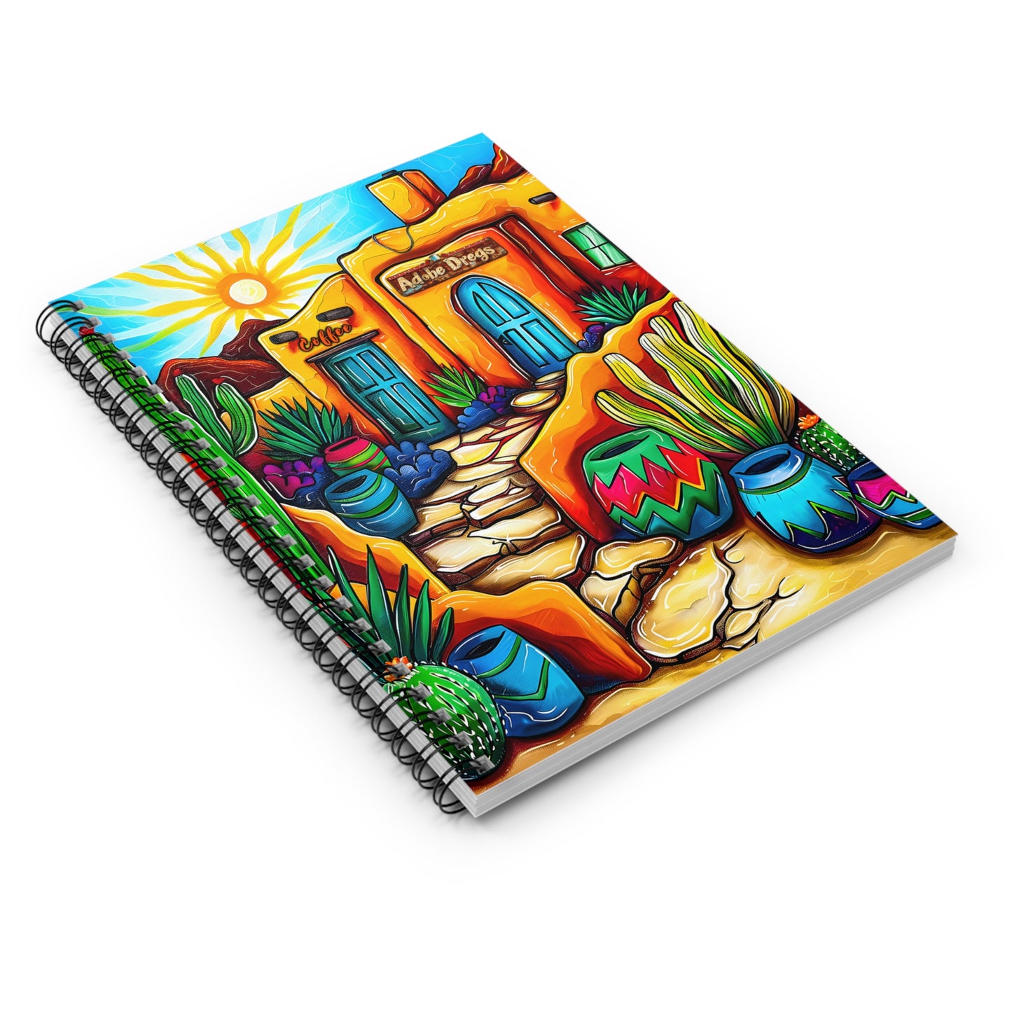 "Adobe Dregs Café" A Journal & Spiral Notebook - Ruled Line From Adobe Dregs Coffee Stash™