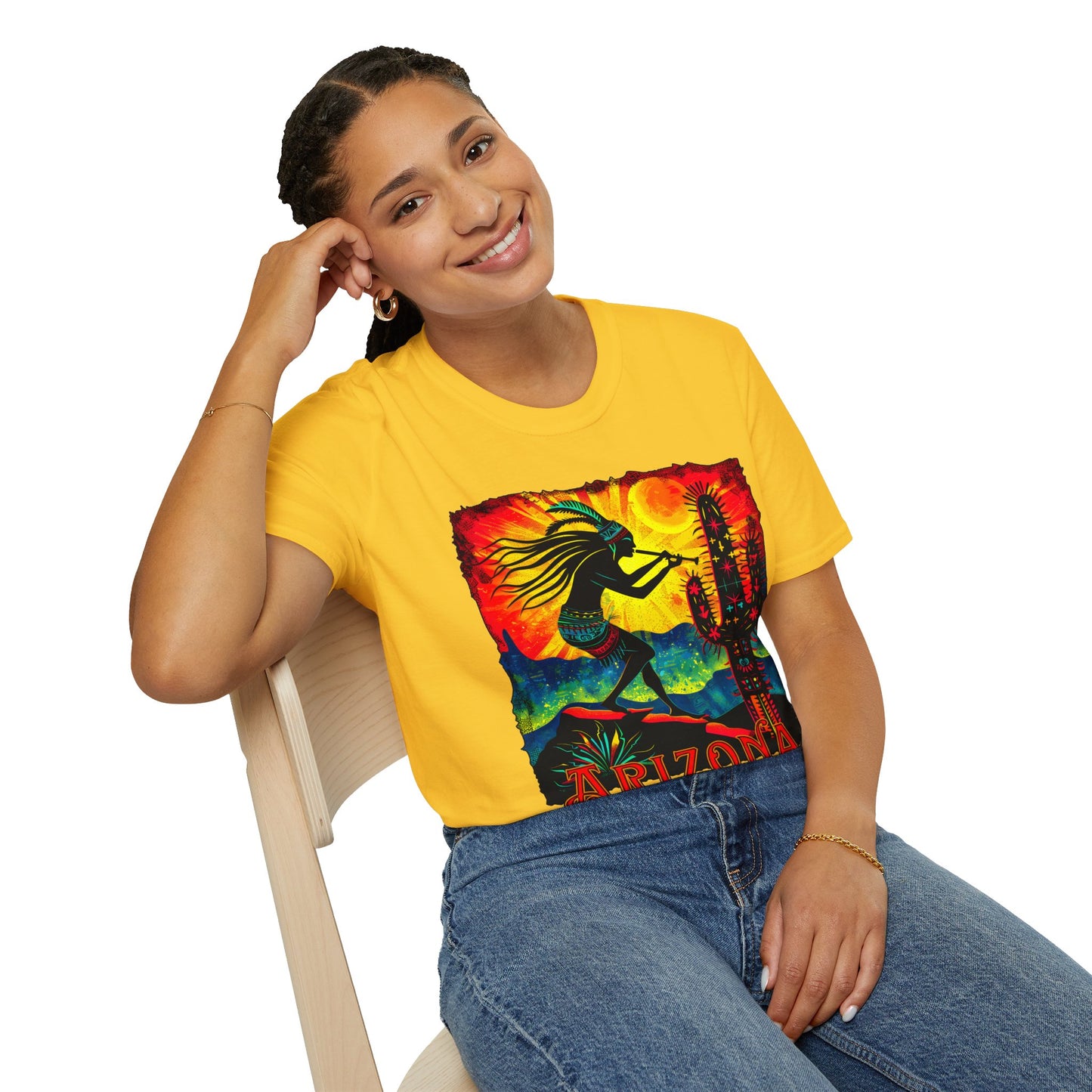 "Sunset Anthem" Unisex Softstyle T-Shirt from Adobe Dregs Coffee Stash™