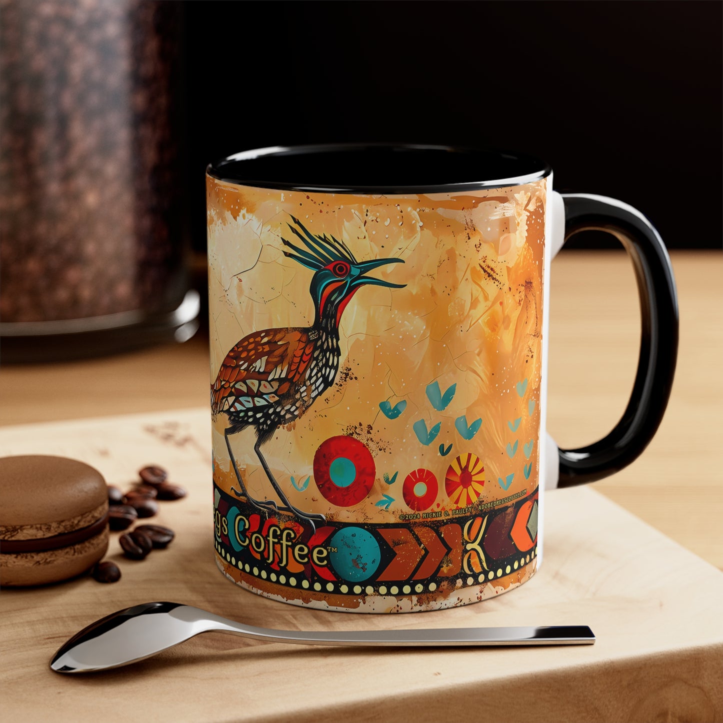 Pájaro Correcaminos Accent Coffee Mug, 11oz from Adobe Dregs Coffee