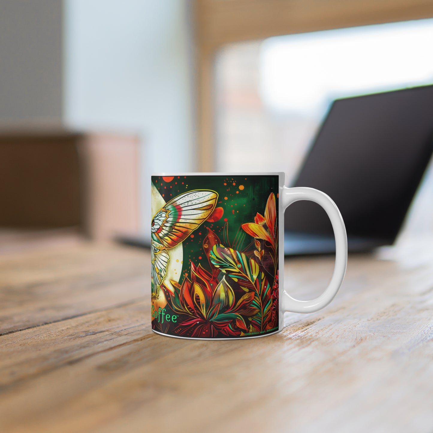 "Moth of the Desert Moon" 11oz Coffee Mug, from Adobe Dregs Coffee Stash™