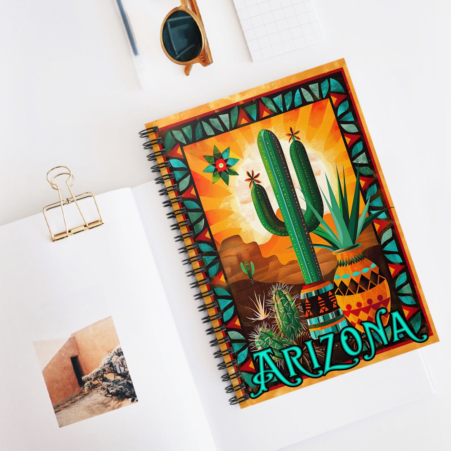 "Arizona Bound" A Journal & Spiral Notebook - Ruled Line From Adobe Dregs Coffee Stash™