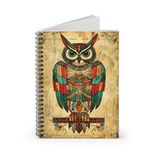 "Owl Feathers" A Journal & Spiral Notebook - Ruled Line From Adobe Dregs Coffee Stash™