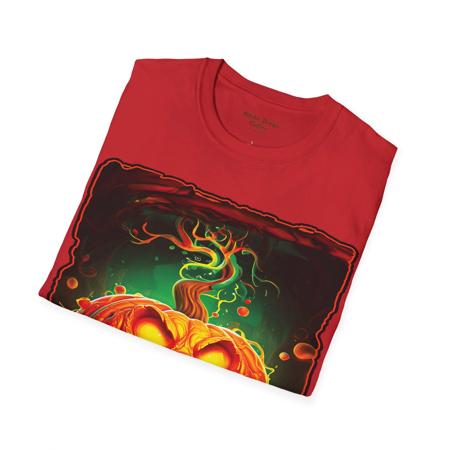 "Beware the Pumpkin Patch..." Unisex Softstyle T-Shirt from Adobe Dregs Coffee Stash™