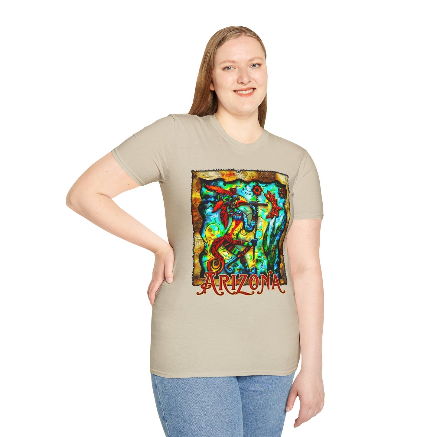 "Masked Entity" Unisex Softstyle T-Shirt from Adobe Dregs Coffee Stash™