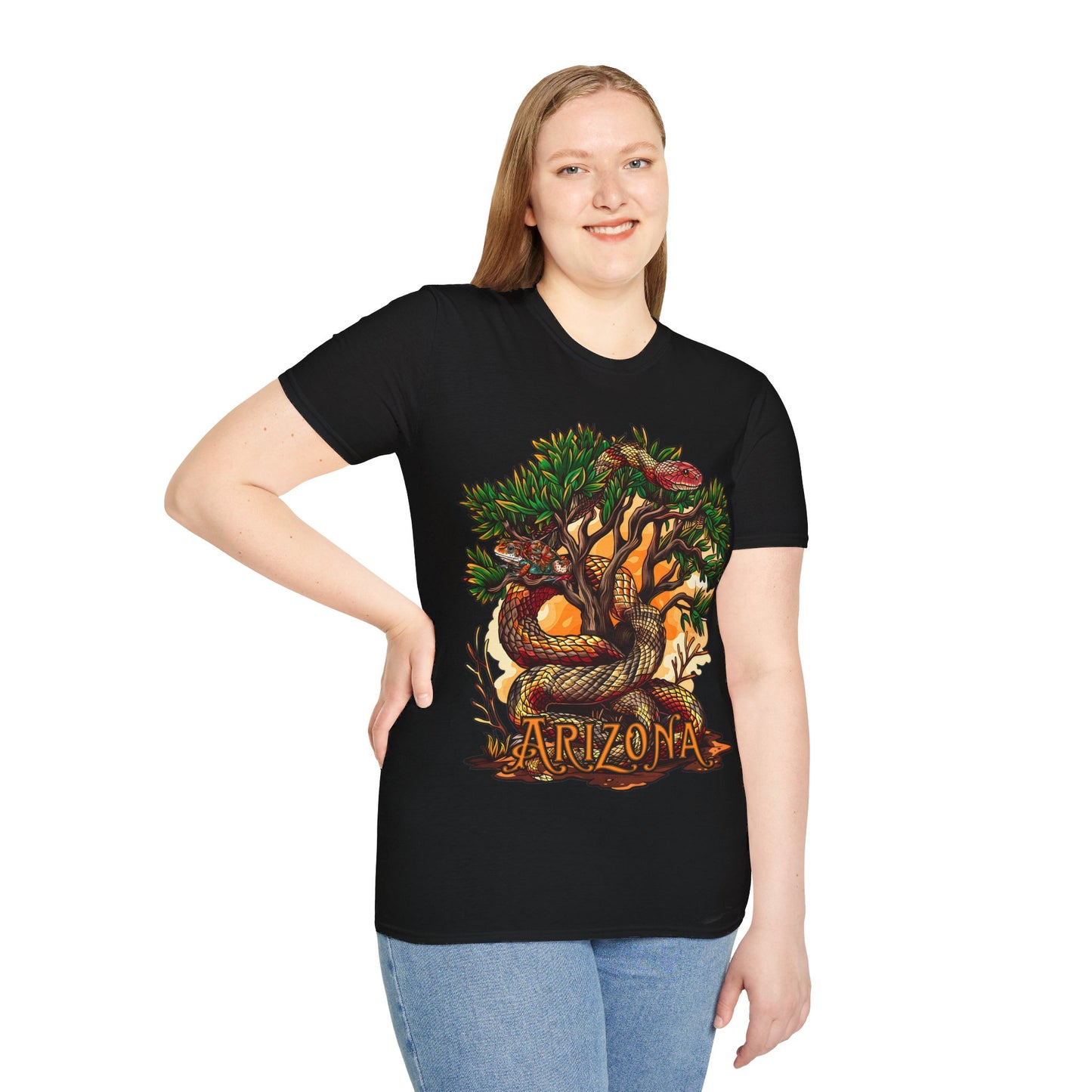 "Detached Disguise" Unisex Softstyle T-Shirt from Adobe Dregs Coffee Stash™