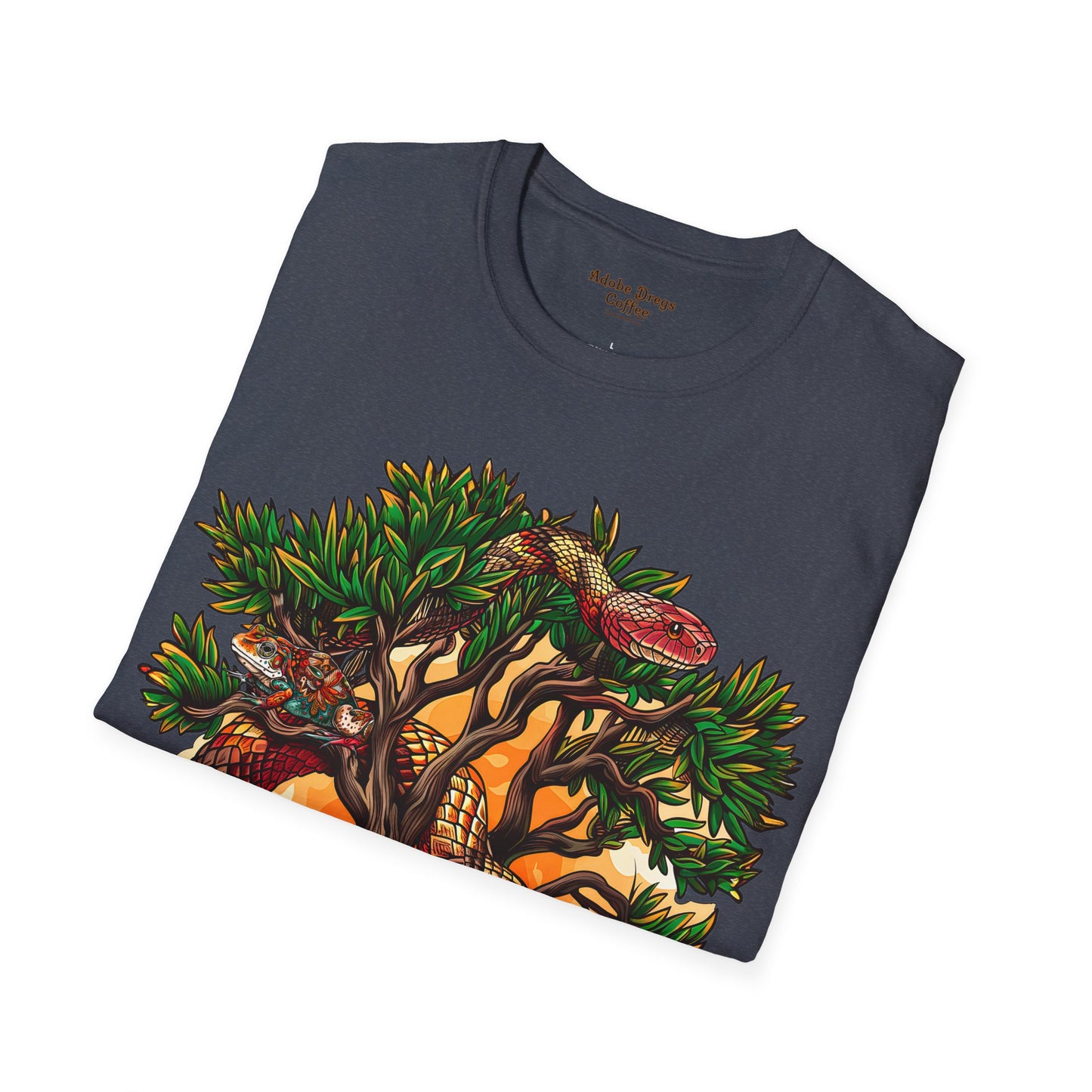 "Detached Disguise" Unisex Softstyle T-Shirt from Adobe Dregs Coffee Stash™