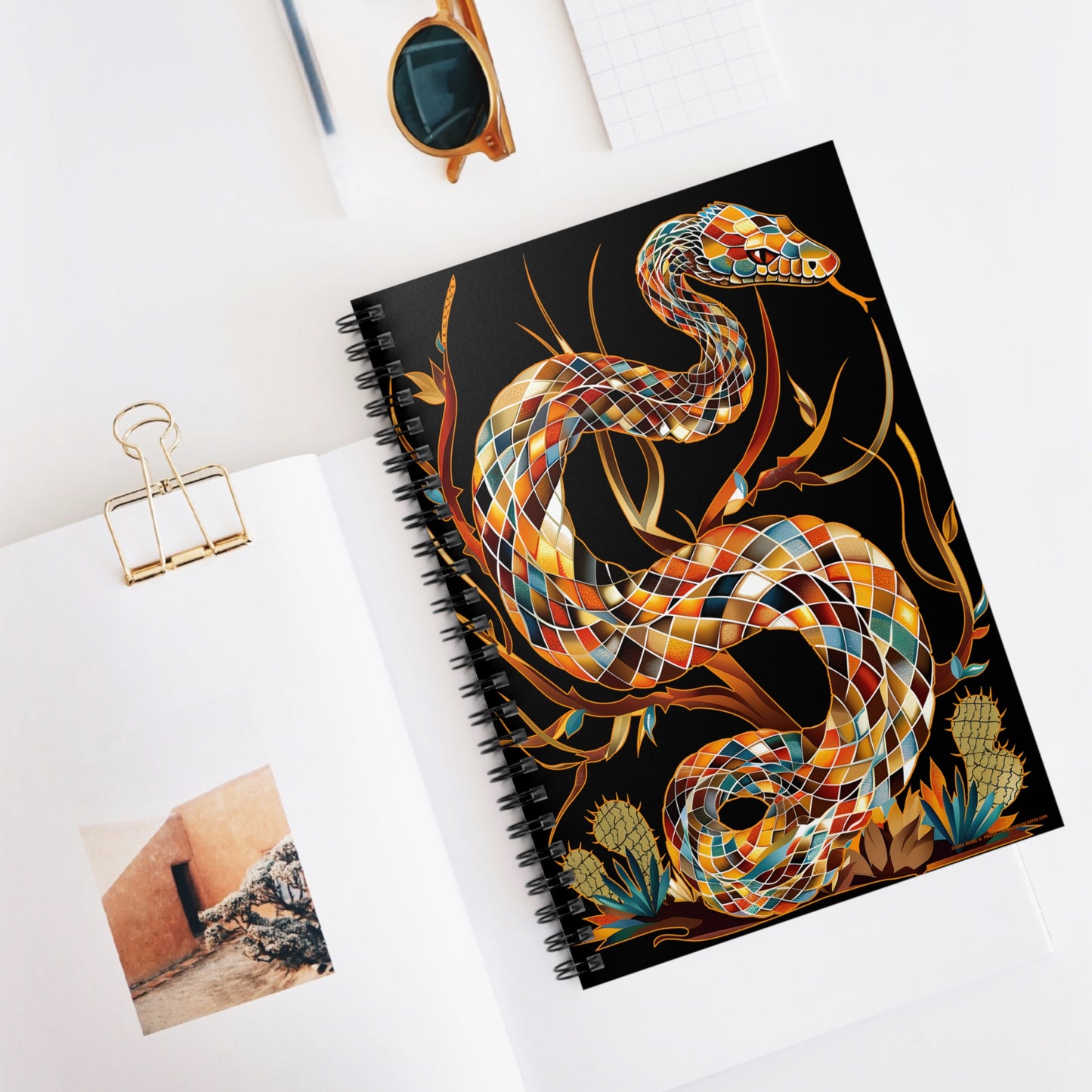 "Diamond Dazzler" A Journal & Spiral Notebook - Ruled Line From Adobe Dregs Coffee Stash™