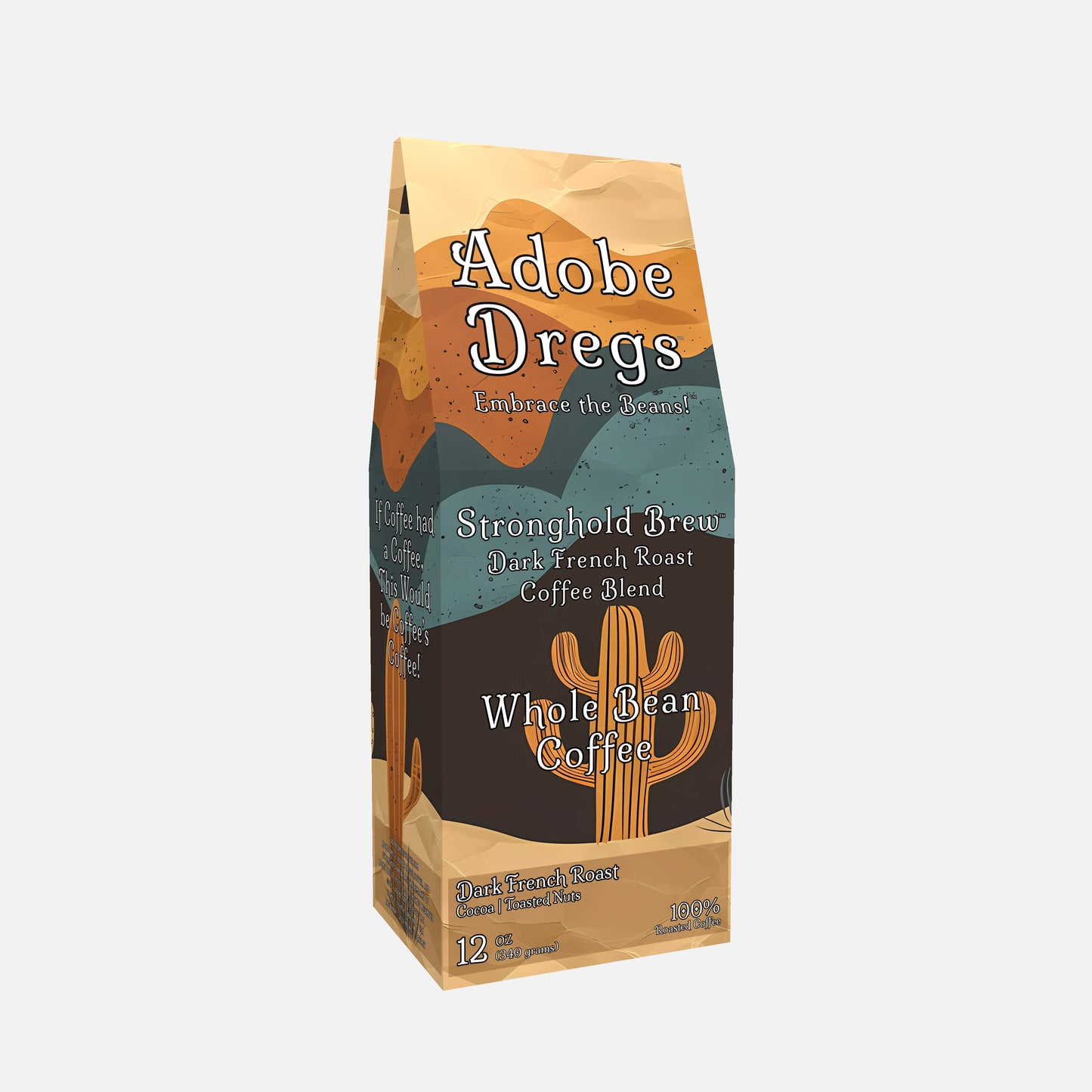 Adobe Dregs™ Stronghold Brew™ Whole Bean Coffee Blend (Dark French Roast)