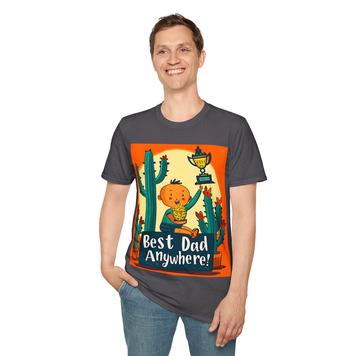 "Best Dad Anywhere!" Unisex Softstyle T-Shirt from Adobe Dregs Coffee Stash™