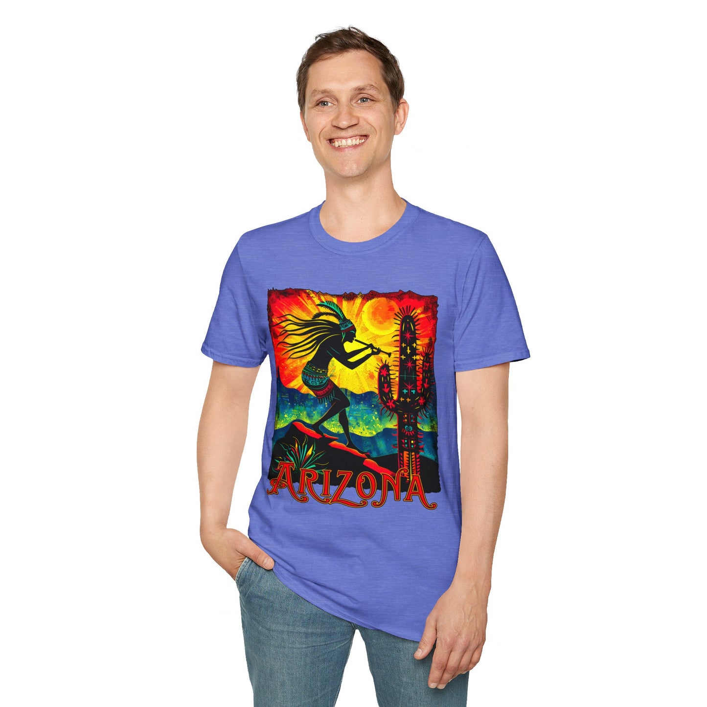 "Sunset Anthem" Unisex Softstyle T-Shirt from Adobe Dregs Coffee Stash™