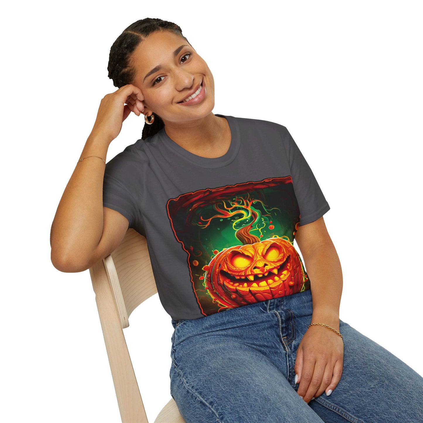 "Beware the Pumpkin Patch..." Unisex Softstyle T-Shirt from Adobe Dregs Coffee Stash™