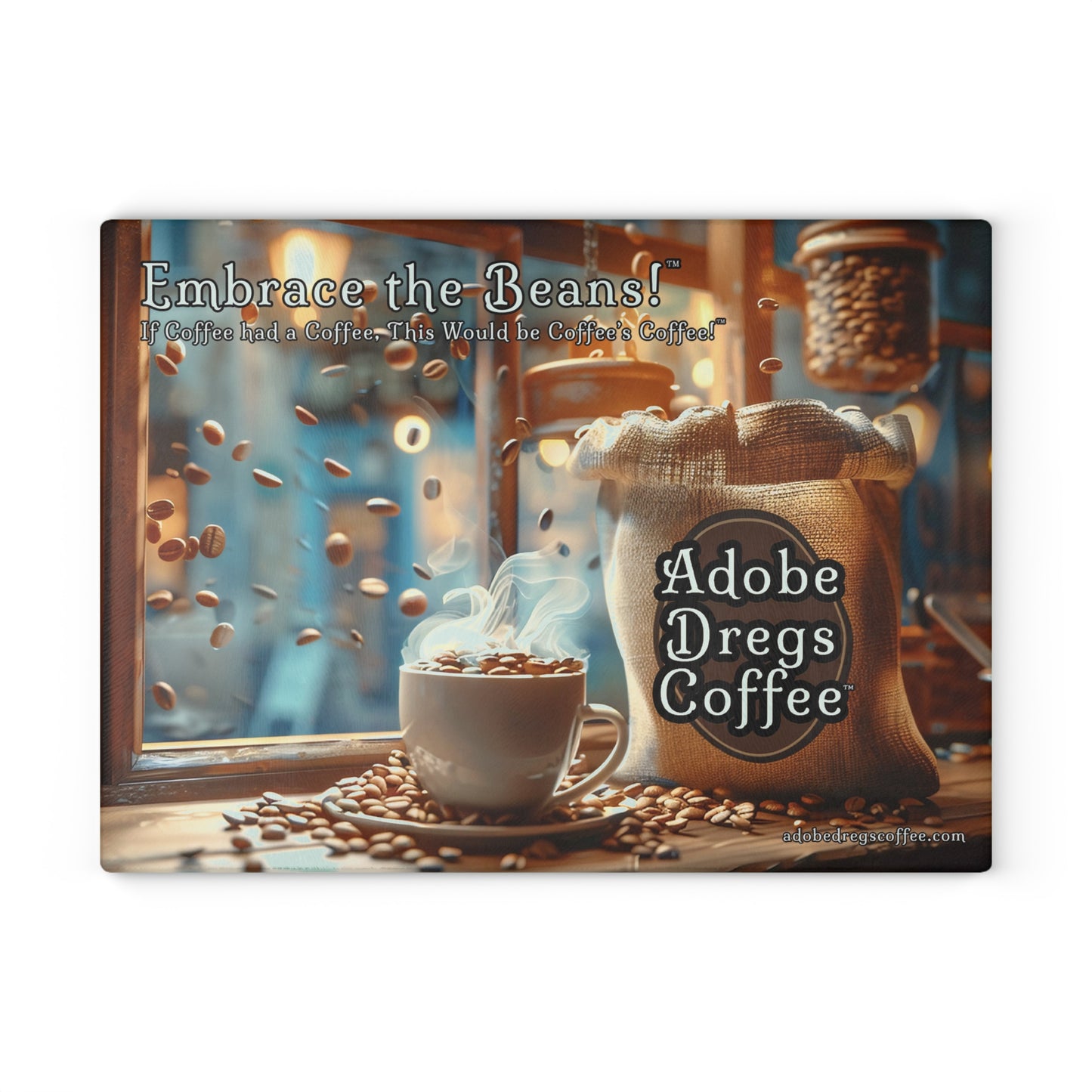 Glass Cutting Board from Adobe Dregs Coffee™ (Available in 2 sizes)