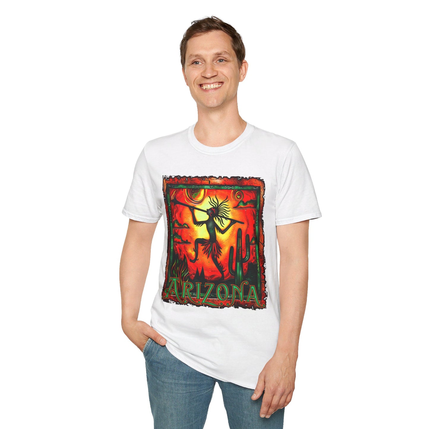 "The Hunter" Unisex Softstyle T-Shirt from Adobe Dregs Coffee Stash™