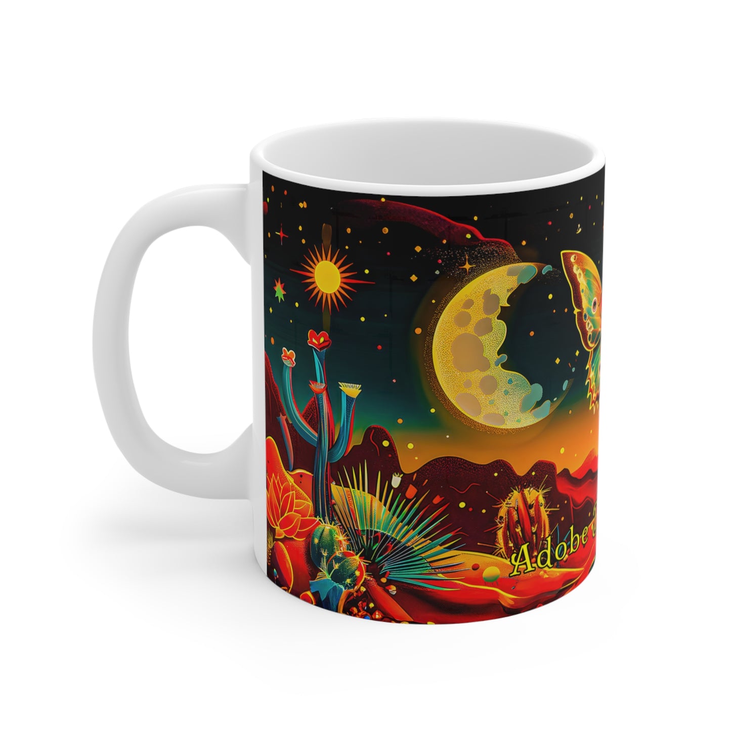 "Twilight Flutterby" 11oz Coffee Mug, from Adobe Dregs Coffee Stash™