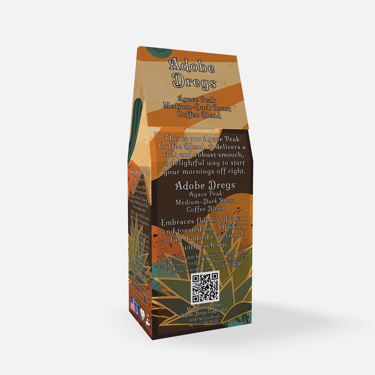 Adobe Dregs™ Agave Peak™ Medium-Dark Roast Whole Bean Coffee Blend