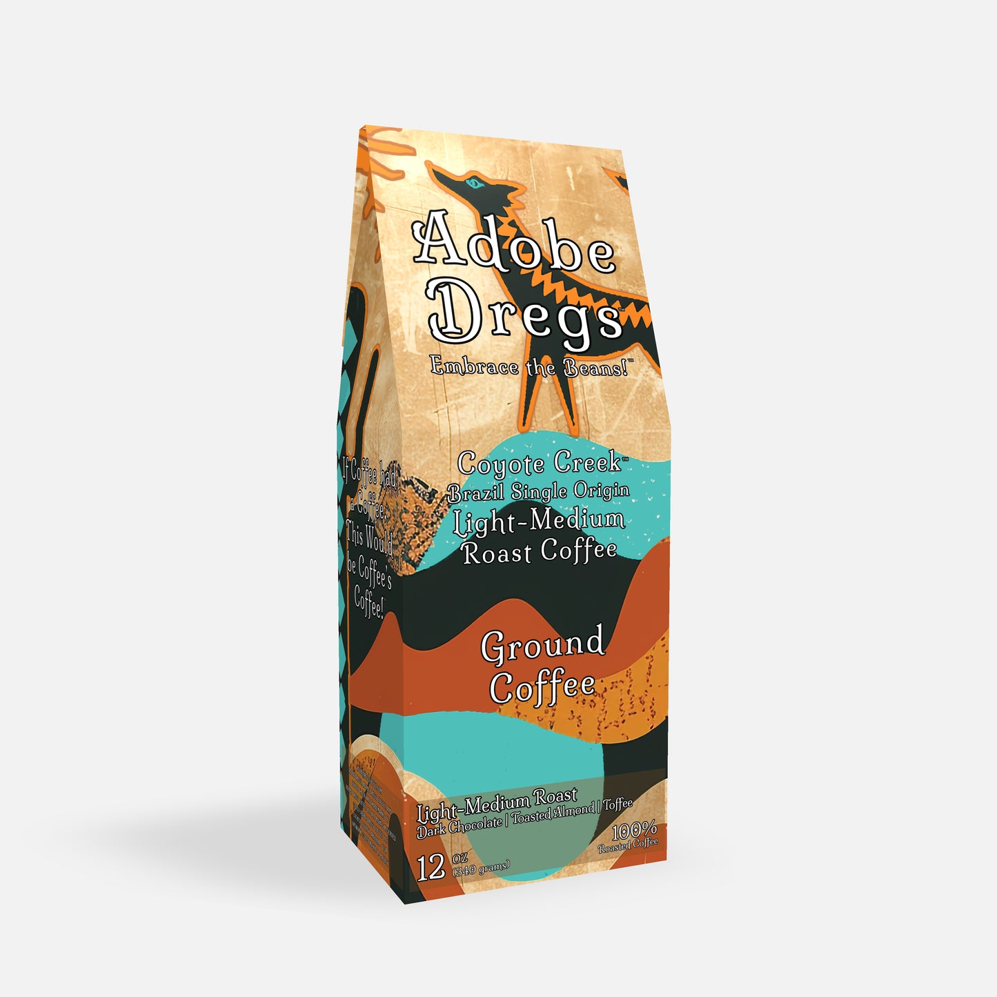 Adobe Dregs™ Coyote Creek™ Brazil Single Origin Ground Coffee (Light-Medium Roast)